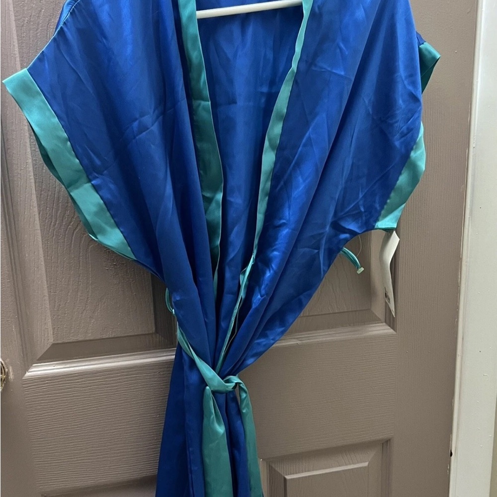 VTG NWT lilly Of France Lingerie Robe Gown Union Made Satin set small USA